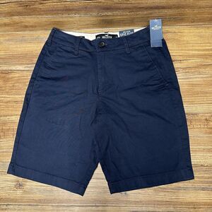 Hollister NWT Navy Blue Epic Flex 9” Inseam Flat Front Shorts Men’s Size 28